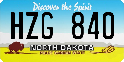ND license plate HZG840