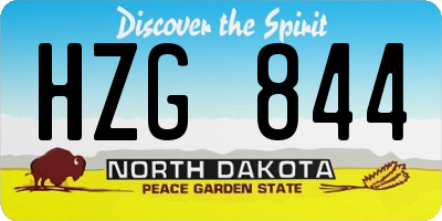 ND license plate HZG844