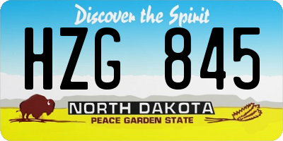 ND license plate HZG845