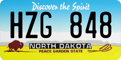 ND license plate HZG848
