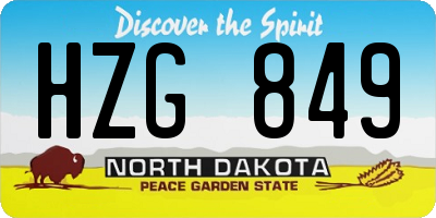ND license plate HZG849