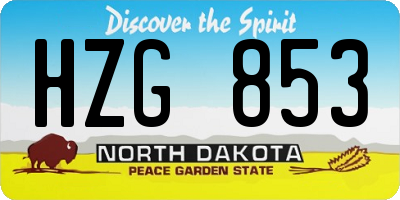 ND license plate HZG853