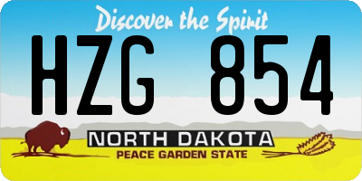 ND license plate HZG854