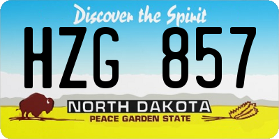 ND license plate HZG857