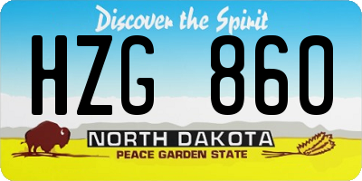 ND license plate HZG860