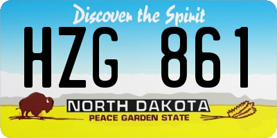 ND license plate HZG861