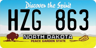 ND license plate HZG863