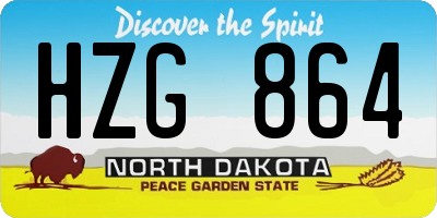 ND license plate HZG864