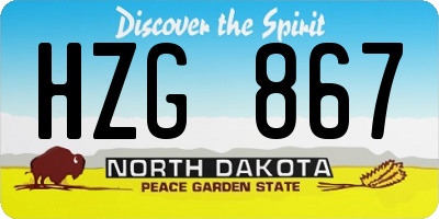 ND license plate HZG867