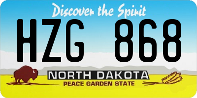 ND license plate HZG868