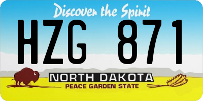 ND license plate HZG871