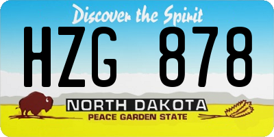 ND license plate HZG878