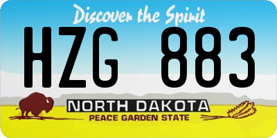 ND license plate HZG883