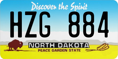 ND license plate HZG884