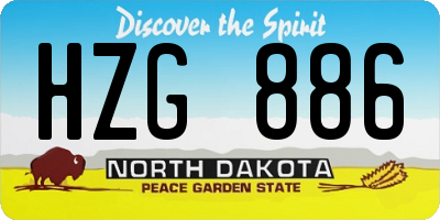 ND license plate HZG886