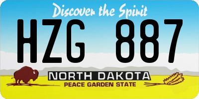 ND license plate HZG887