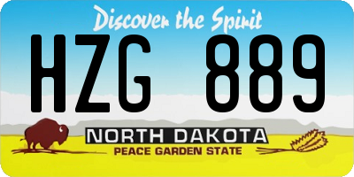 ND license plate HZG889