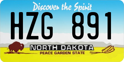 ND license plate HZG891