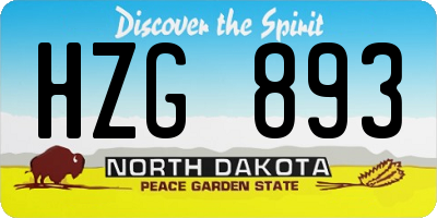 ND license plate HZG893