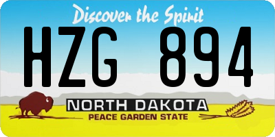 ND license plate HZG894
