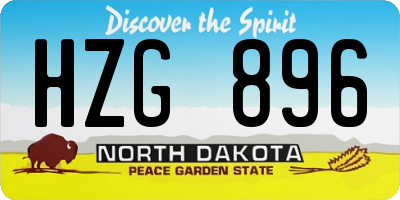 ND license plate HZG896
