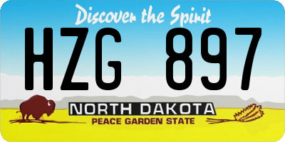 ND license plate HZG897