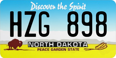 ND license plate HZG898