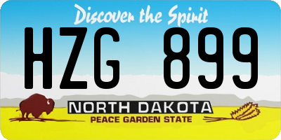 ND license plate HZG899