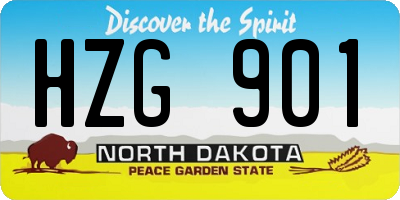 ND license plate HZG901