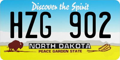 ND license plate HZG902