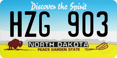 ND license plate HZG903