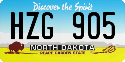 ND license plate HZG905