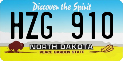 ND license plate HZG910