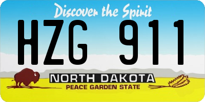 ND license plate HZG911