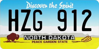 ND license plate HZG912