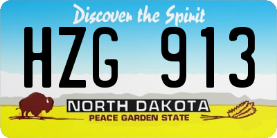 ND license plate HZG913
