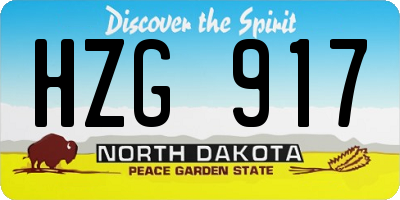 ND license plate HZG917