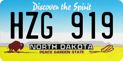 ND license plate HZG919