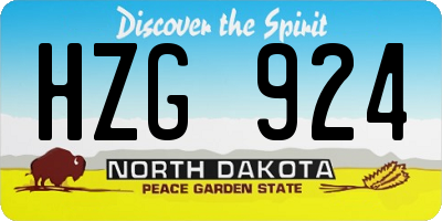 ND license plate HZG924