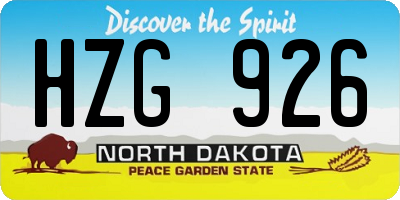 ND license plate HZG926
