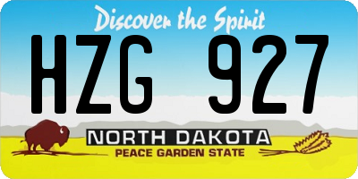 ND license plate HZG927