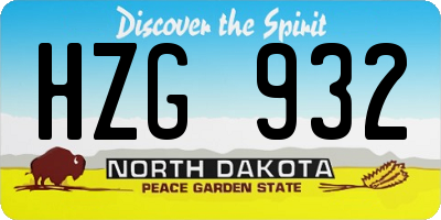 ND license plate HZG932