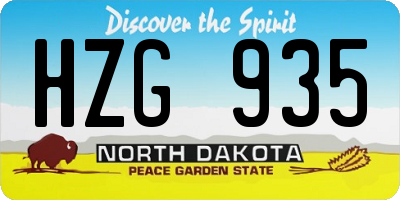 ND license plate HZG935