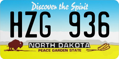 ND license plate HZG936