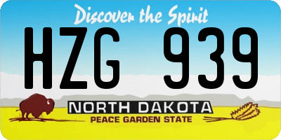 ND license plate HZG939