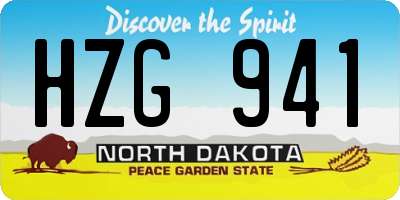 ND license plate HZG941