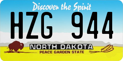 ND license plate HZG944