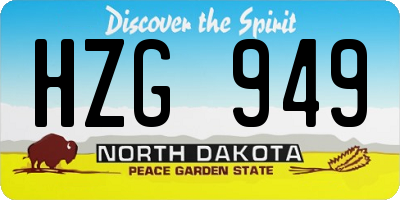 ND license plate HZG949