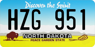 ND license plate HZG951