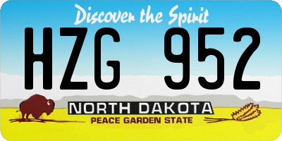 ND license plate HZG952